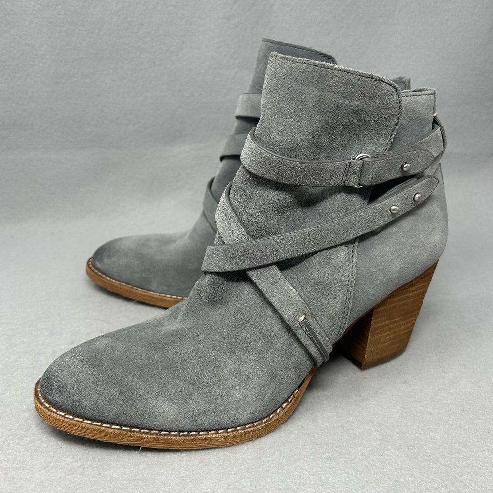 Sam Edelman Merton Suede Strappy Bootie Gray Women's Size US 10